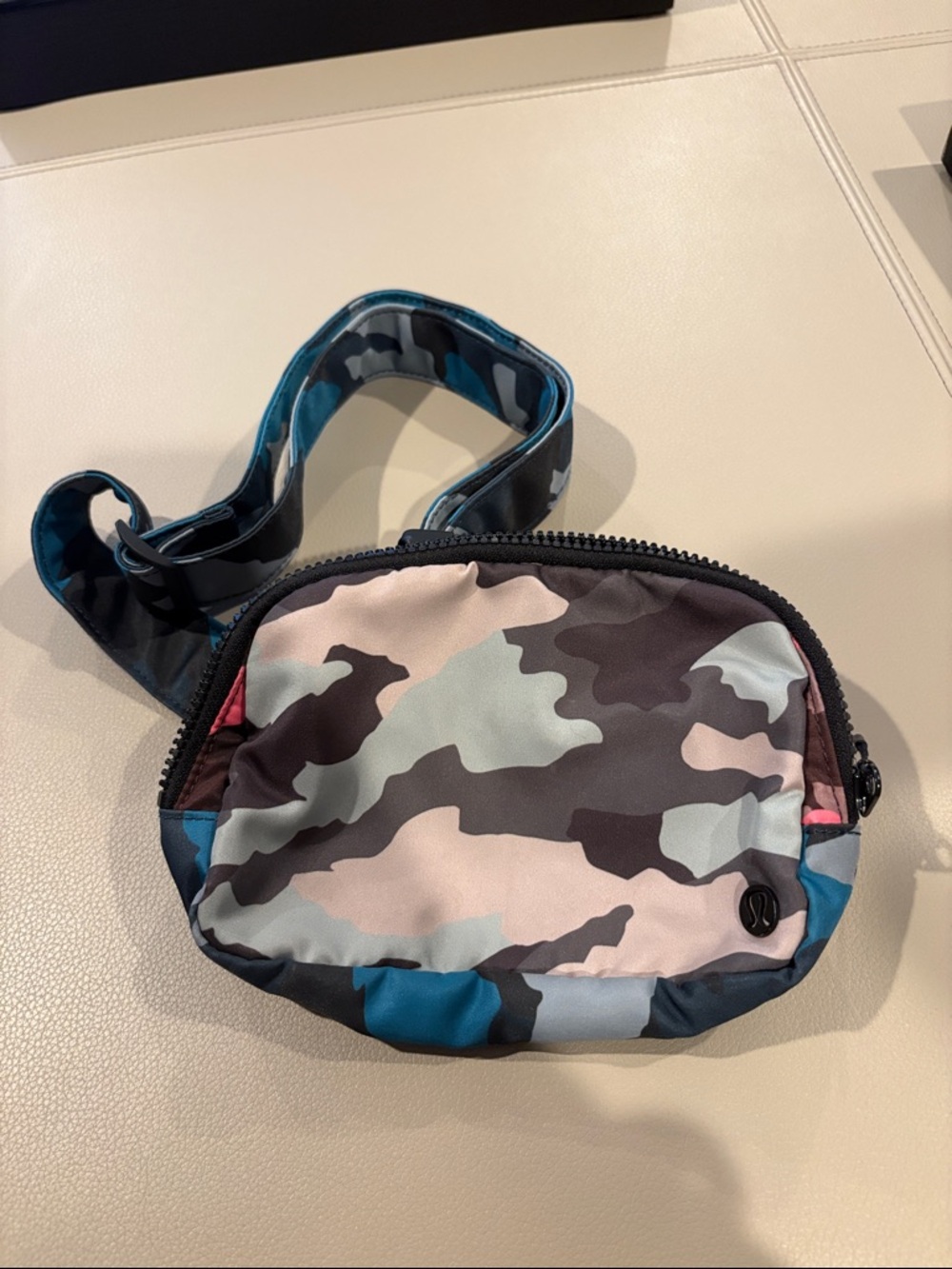 lululemon Blue Teal Pink Camouflage Crossbody Bag